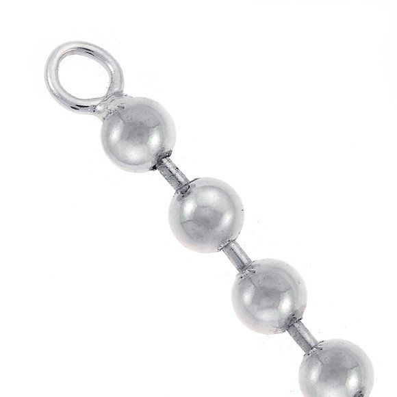 925 Sterling Silver 24" Ball Chain Necklace Made in Italy - Picture 5 of 6
